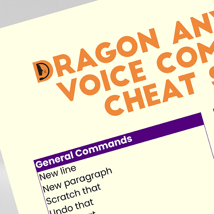 dragon-anywhere-cheat-sheet-daw004_005-corner Section of Dragon Anywhere cheat sheet showing common phrases and examples on sepia background in Poppins