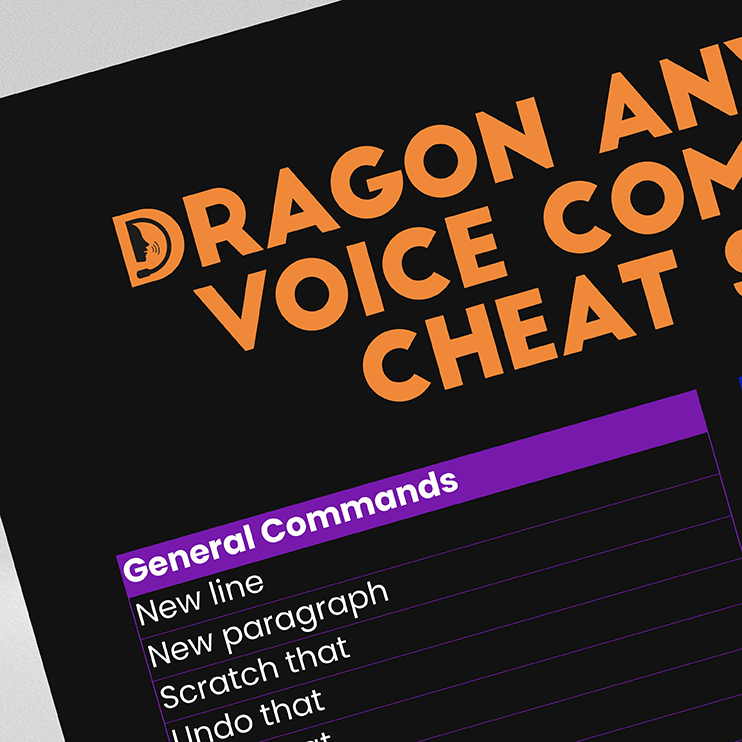 dragon-anywhere-cheat-sheet-daw004_009-corner Detail section of dark mode Dragon Anywhere cheat sheet showing common command phrases in Poppins